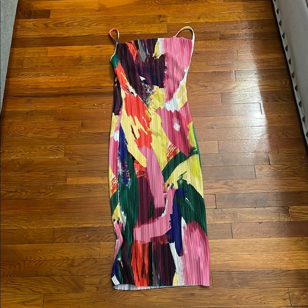 Colorful Abstract Print Women's Dress